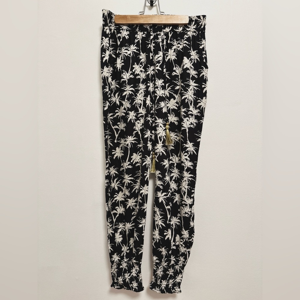 Blue Island Black and White Patterned Pants SIZE S